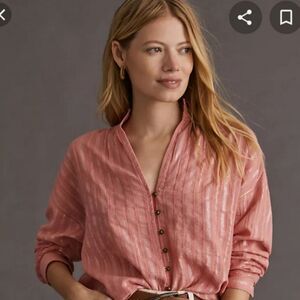 Anthropologie Pilcro Tavi Button down Blouse Shirt Womens Small NWT